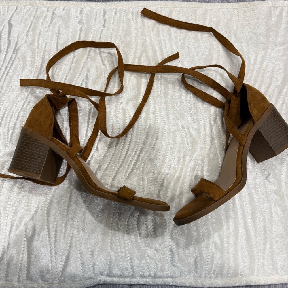 Elegant Brown Block Heel Sandals